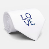 Liebe und Herzsteine Blau Krawatte (Gerollt)