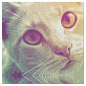 Liebe und Hingabe - Cat Portrait Pattern Stoff (Nahaufnahme)