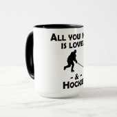 Liebe und Hockey Tasse (Vorderseite Links)