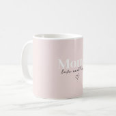 Liebe und Hugs der Mama | Elegant Pastel Pink Kaffeetasse (Vorderseite Links)