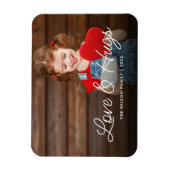 Liebe und Hugs Valentine's Day Foto Overlay Magnet (Vertikal)