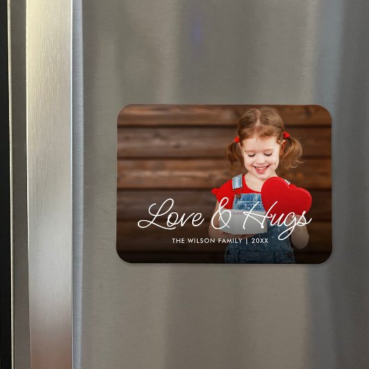 Liebe und Hugs Valentine's Day Foto Overlay Magnet