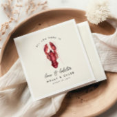 Liebe und Hummer Meeresfrüchte Probe Abendessen Serviette