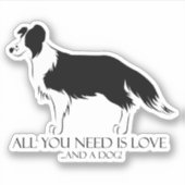 Liebe und Hund Aufkleber (Vorderseite)