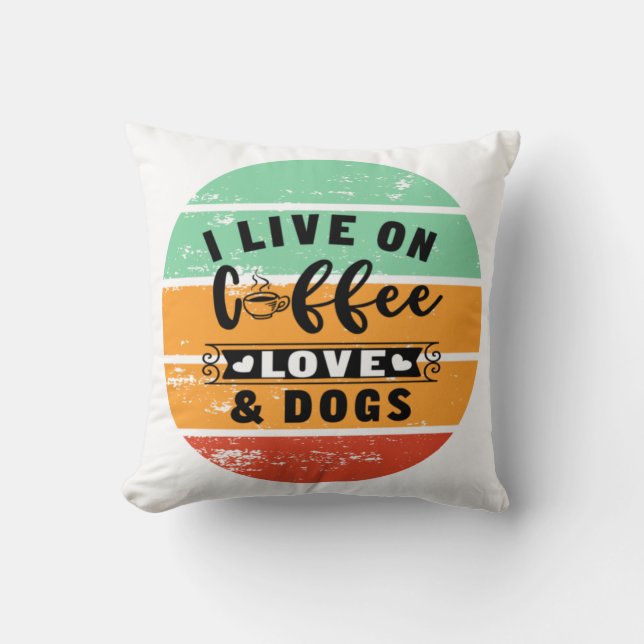 Liebe und Hunde mit Kaffee Kissen (Vorderseite)