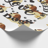 "Liebe und Hunde" Thema Geschenkpapier (Ecke)