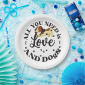 "Liebe und Hunde" Thema Pappteller (Party)