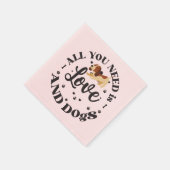 "Liebe und Hunde" Thema Serviette (Ecke)