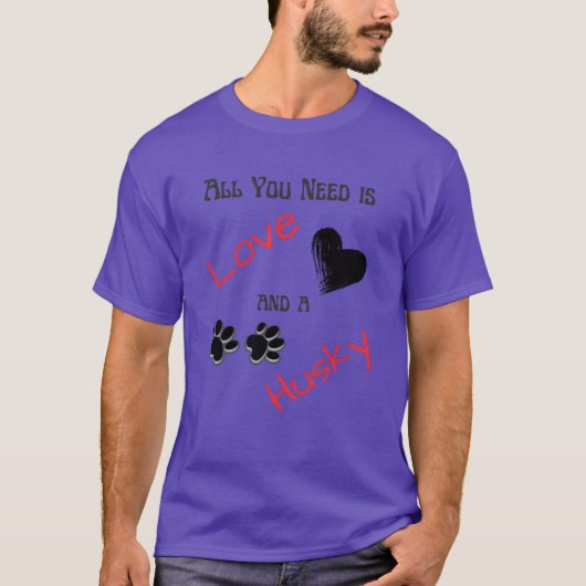 Liebe und Husky-Freund T-Shirt (Vorderseite)