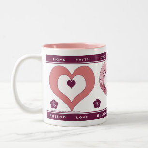 Liebe und Inspirations-Herz-Tasse Zweifarbige Tasse