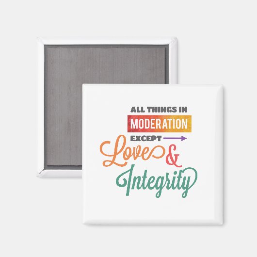 Liebe und Integrationsschrift Magnet (Vorderseite/Rückseite)