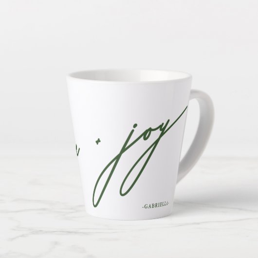 Liebe und Joschschrift Grüner Name Weihnachtsfeier Milchtasse (Rechte Ecke)