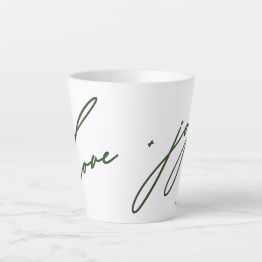 Liebe und Joschschrift Grüner Name Weihnachtsfeier Milchtasse (Vorderseite)