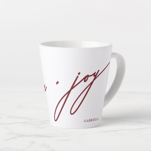 Liebe und Joschschrift Roter Name Weihnachtsfeiert Milchtasse (Rechte Ecke)