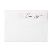 Liebe und Joy Calligraphy Blush Pink Rücksendeadre (Rückseite)