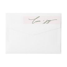 Liebe und Joy Calligraphy Blush Pink Rücksendeadre