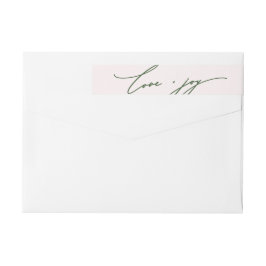 Liebe und Joy Calligraphy Blush Pink Rücksendeadre