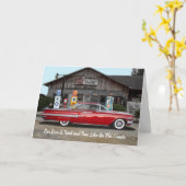 Liebe und Jubiläum des klassischen Autos Karte (Gelbe Blume)