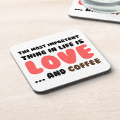 Liebe und Kaffee Getränkeuntersetzer (Linke Seite)