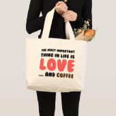 Liebe und Kaffee Jumbo Stoffbeutel (Vorderseite (Produkt))