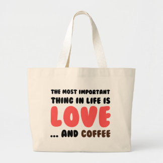 Liebe und Kaffee Jumbo Stoffbeutel
