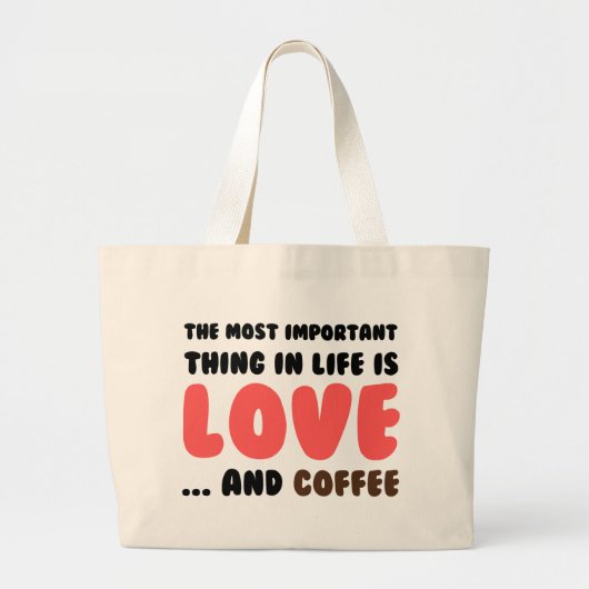 Liebe und Kaffee Jumbo Stoffbeutel (Vorne)