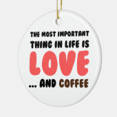 Liebe und Kaffee Keramik Ornament (Links)