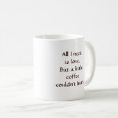 Liebe und Kaffee Keramik Tasse (VorderseiteRechts)