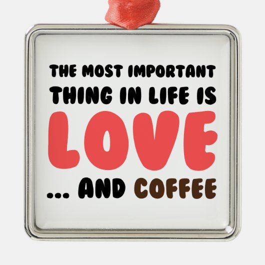 Liebe und Kaffee Ornament Aus Metall (Vorne)
