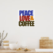 Liebe und Kaffee Poster (Küche)