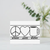 Liebe und Kaffee Postkarte (Stehend Vorderseite)