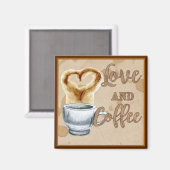 Liebe und Kaffeemaschine Magnet (Vorderseite/Rückseite)