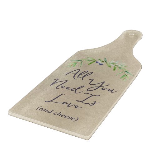 Liebe und Käse Aquarell Schneidebrett (Ecke)