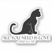 Liebe und Katze Aufkleber (Vorderseite)