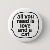 Liebe und Katze Button (Vorderseite)