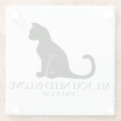 Liebe und Katze Glasuntersetzer (Rückseite)