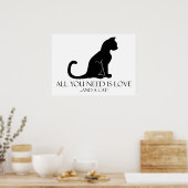 Liebe und Katze Poster (Küche)