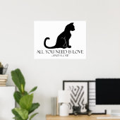 Liebe und Katze Poster (Heimbüro)