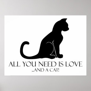 Liebe und Katze Poster