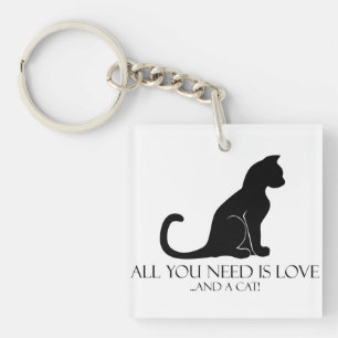 Liebe und Katze Schlüsselanhänger