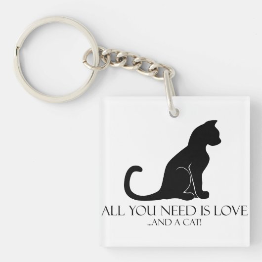Liebe und Katze Schlüsselanhänger (Vorderseite)