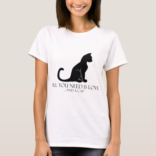 Liebe und Katze T-Shirt (Vorderseite)