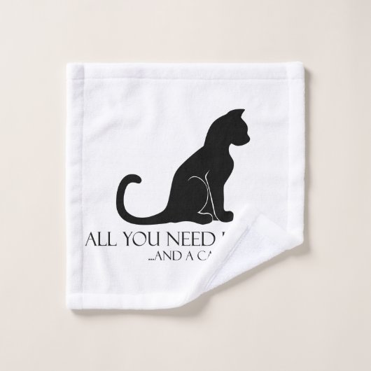 Liebe und Katze Waschlappen (Waschlappen)