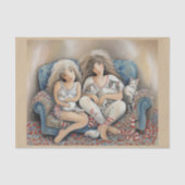 Liebe und Katzen auf einem Sofa - Seidenpapier (Vorderseite)