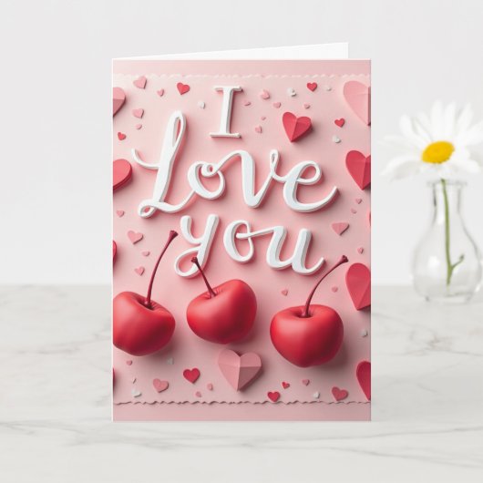 Liebe und Kirschen Karte (Kleine Pflanze)