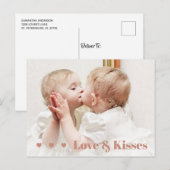 Liebe und Kisses Foto Valentine Postkarte (Vorne/Hinten)