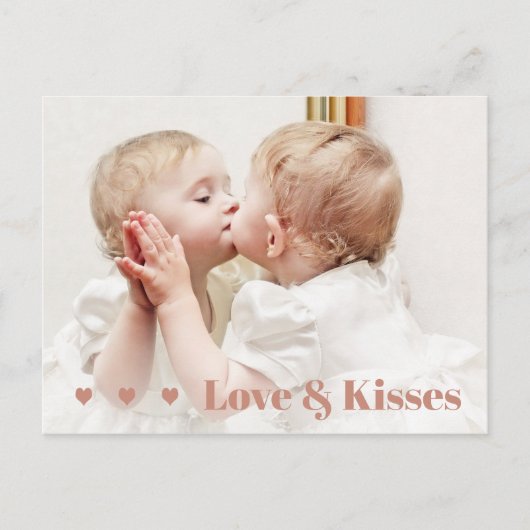 Liebe und Kisses Foto Valentine Postkarte (Vorderseite)