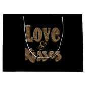 Liebe und Kisses Romantische Elegante Goldtypograf Große Geschenktüte (Vorderseite)