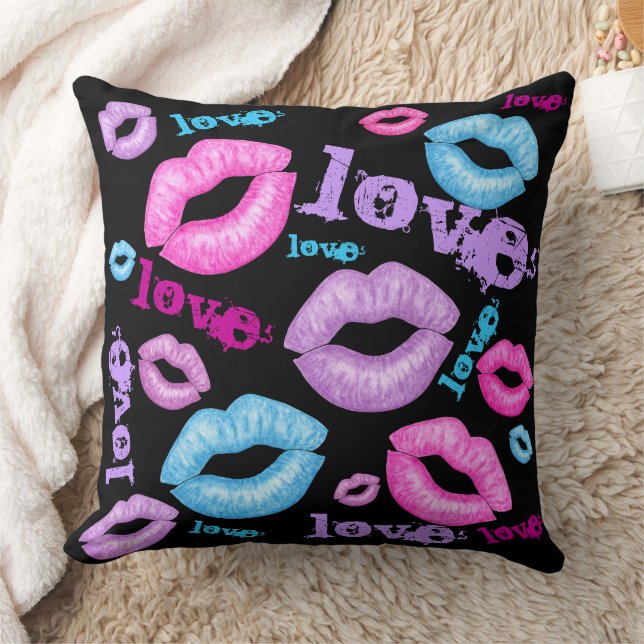 Liebe und Kisses Throw Kissen (Decke)