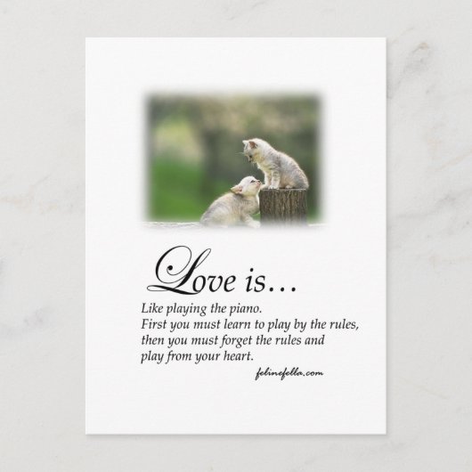 Liebe und Klavier Postkarte (Vorderseite)